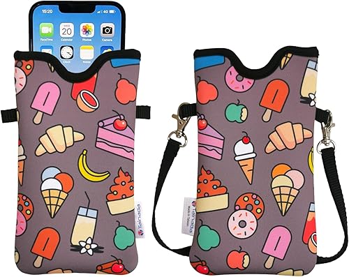 Miniatura 14 de Tainada Funda Bolsa Estuche de Neopreno para Teléfono para Hombres y Mujeres con Correa Cruzada/Cordón para el Cuello para iPhone 17/16/15 Pro Max