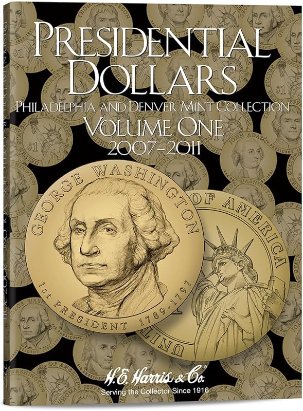 Presidential Dollar Coin Display Album, Black, 7.75 x 5.75 inches, Volume One 2007 to 2011