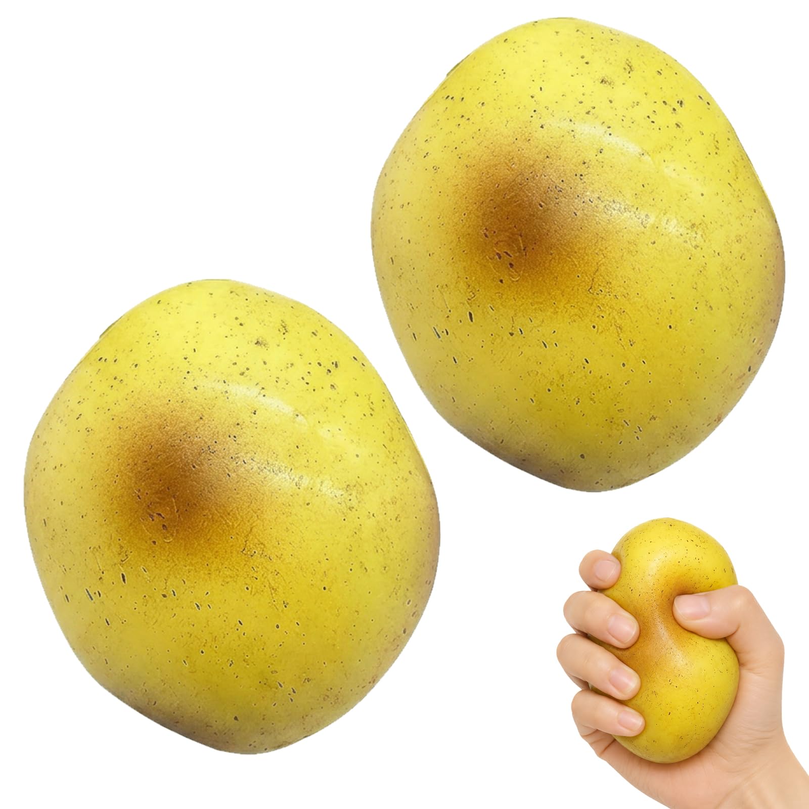 2 PCS Potato Squishy, Mashed Potato Squishy Stress Balls, Squishies Food Sensory Tools for Office Desk, Potato Squishy Fidget Tools for Stress Relief