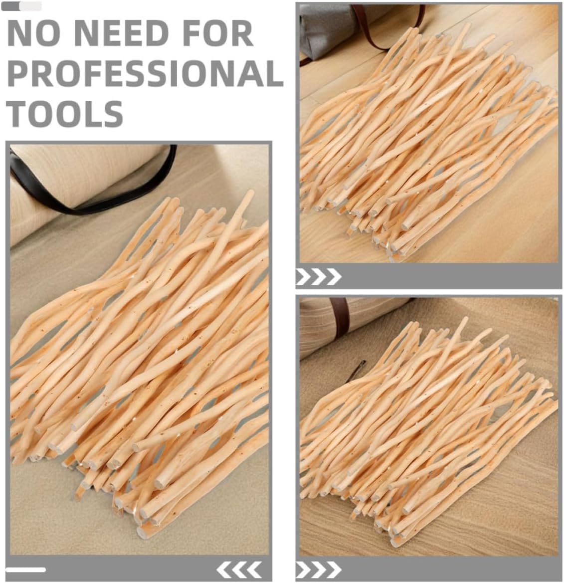 Wood Log Sticks for Crafting Xmas Natural Beige Bundle