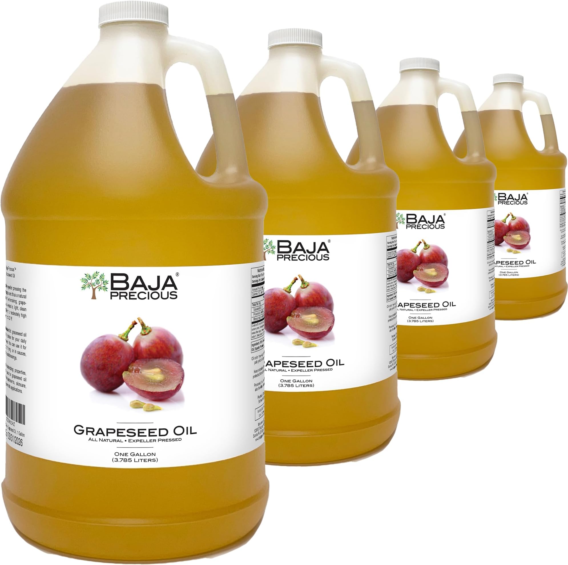 Baja Precious - Grapeseed Oil, Case of 4 X 1 Gallon Jugs