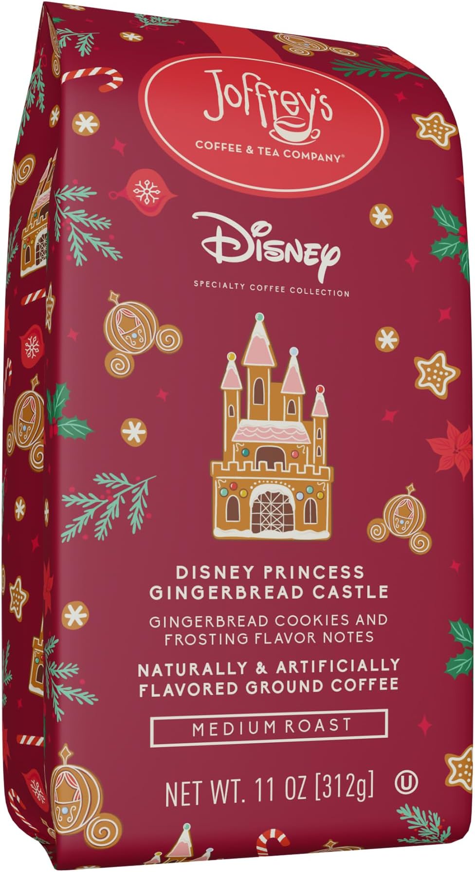 Joffrey's Disney Princess Gingerbread Castle Flavored Coffee, Medium Roast (Ground, 11oz)