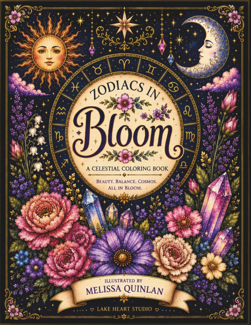 Zodiacs in Bloom: A Celestial Coloring Book
