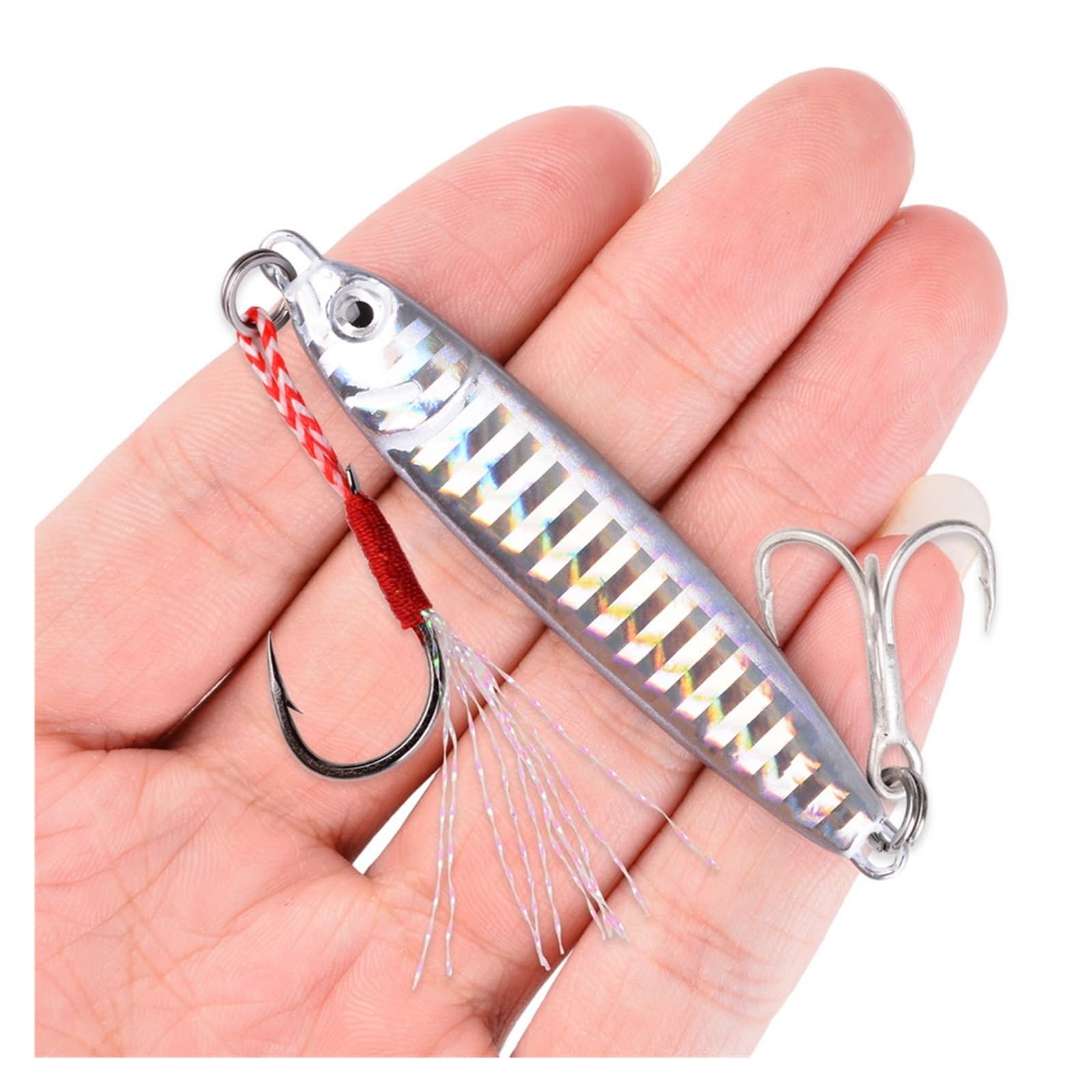 INEOUT 6pcs Maschere in Metallo Esche A Forma di S Esca for Jig Lenta Mare 15g 20g 30g Jigging Esca Dura A Lancio Lungo Cucchiaio Esche da Pesca con Jig in Metallo Attrezzatura