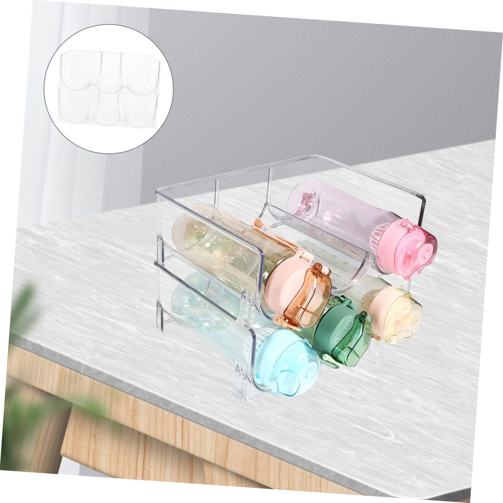 ABOOFAN Casier à Bouteilles Empilable Pet Transparent, Lot de 2 Set de Set