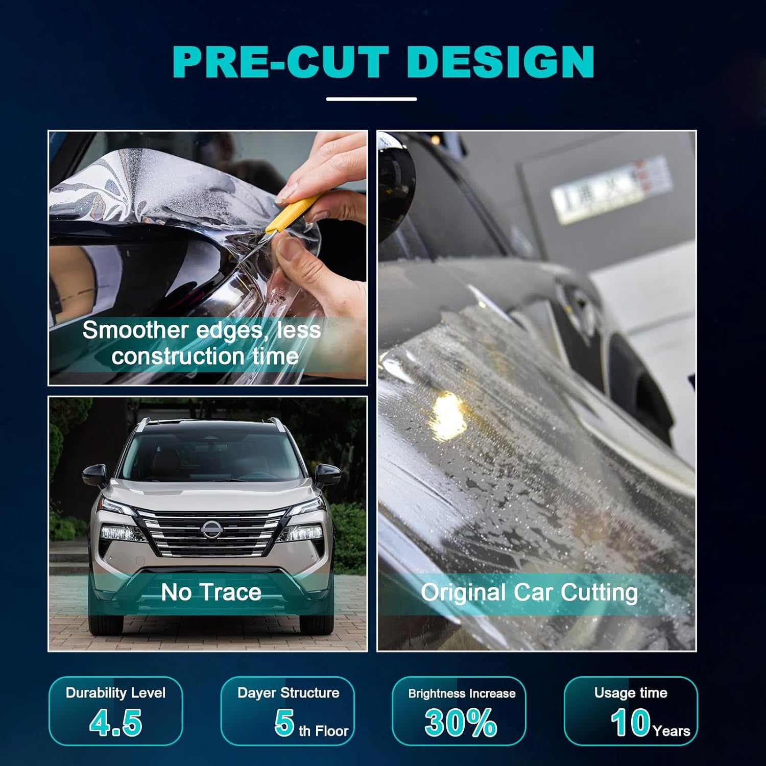 Precut Paint Protective Film for 2024-2025 Nissan Rogue 8.5 Mil TPU PPF Clear Car HD Scratch Exterior Accessories (Full Body)