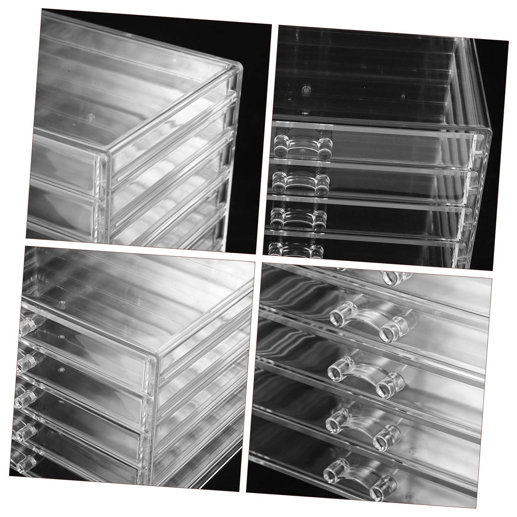 ULTECHNOVO Organizer per Trucchi e Gioielli in Acrilico con 5 Cassetti, Design Versatile e Facile da Pulire, per Piano Tavolo