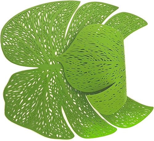 Miniatura 2 de 12 manteles individuales de PVC para mesa de comedor, resistentes al calor, lavables, antideslizantes, manteles de hoja de Monstera para decoración