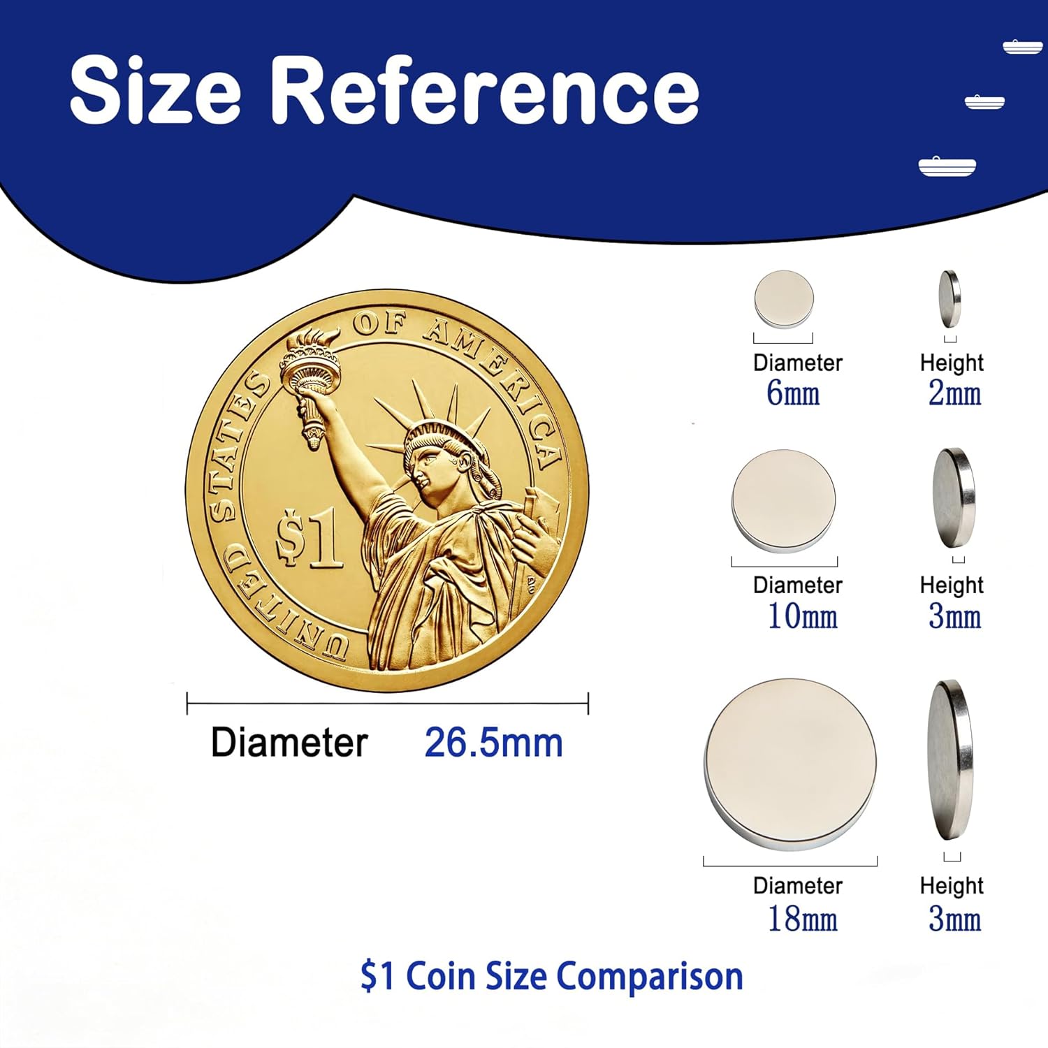 Super Strong Neodymium Magnets, Heavy Duty Duty Rare Earth Disc Magnets for Fridge,Whiteboard,DIY,Home, Kitchen, Office, School,Crafts and Industrial Use