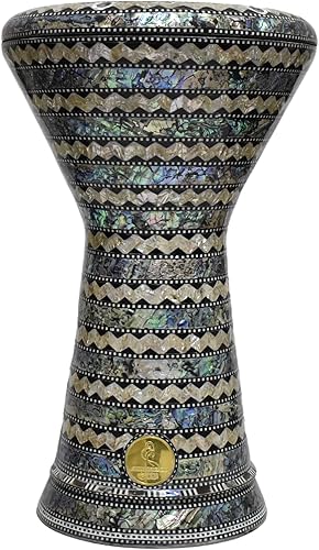 Nuevo instrumento musical egipcio Gawharet El Fan Drum Darbuka tabla doumbek de 18519 pulgadas incrustado azul nácar
