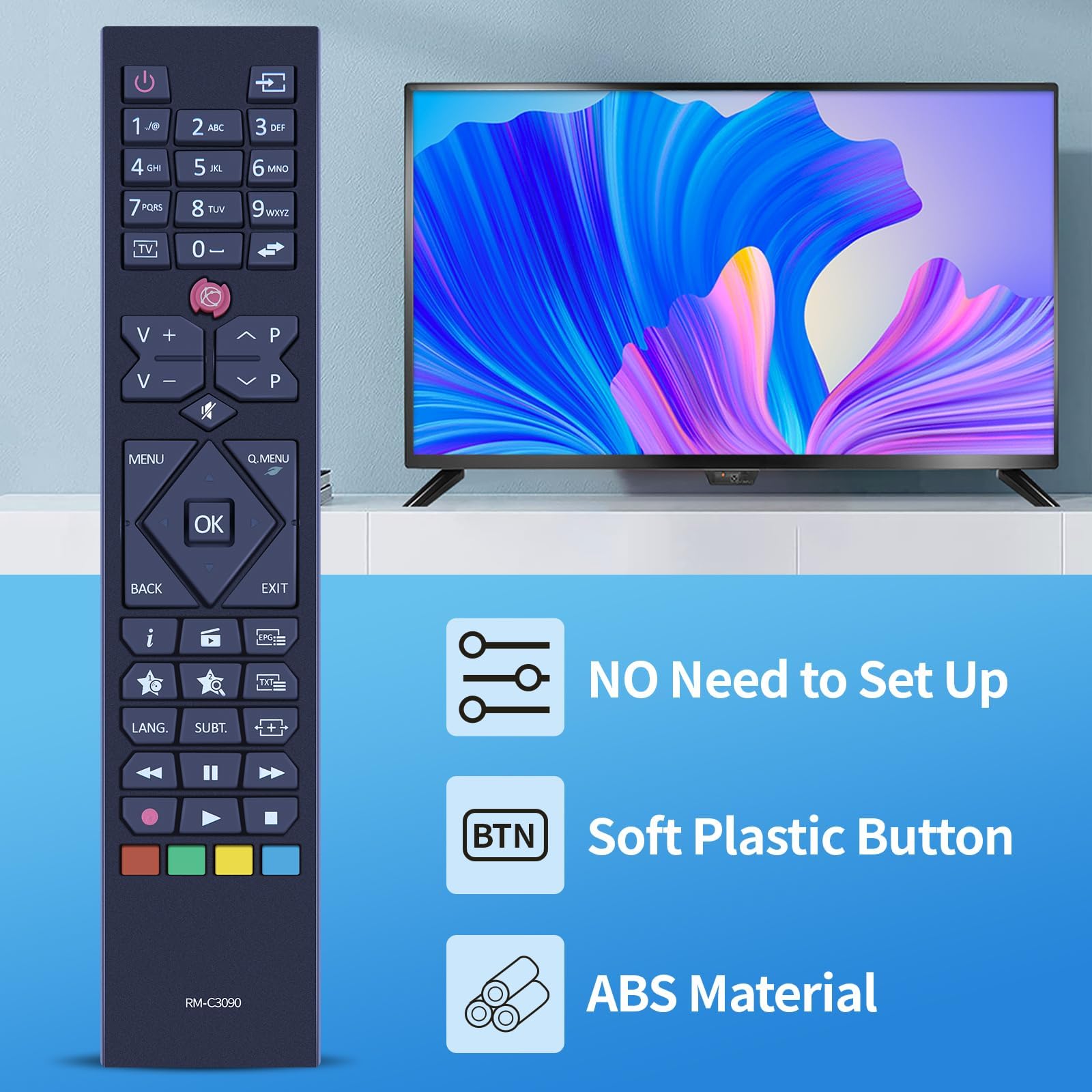 Telecomando Universale Aftermarket Per TV Sony KDL-42W705B E Modelli Simili, Nero, Wireless
