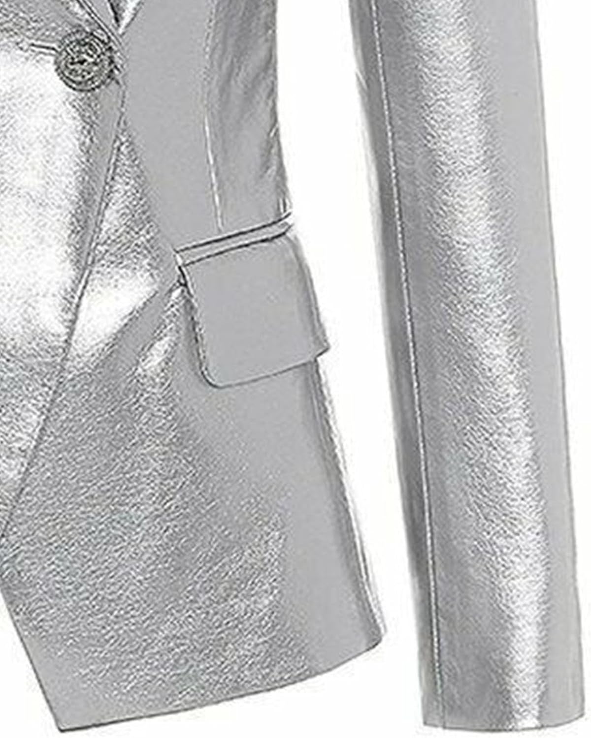 JEKE-DG Women's Blazer Collar Button Down Coat Vintage Faux Leather Coat Jacket Slim Fit Solid Outdoor Outerwear