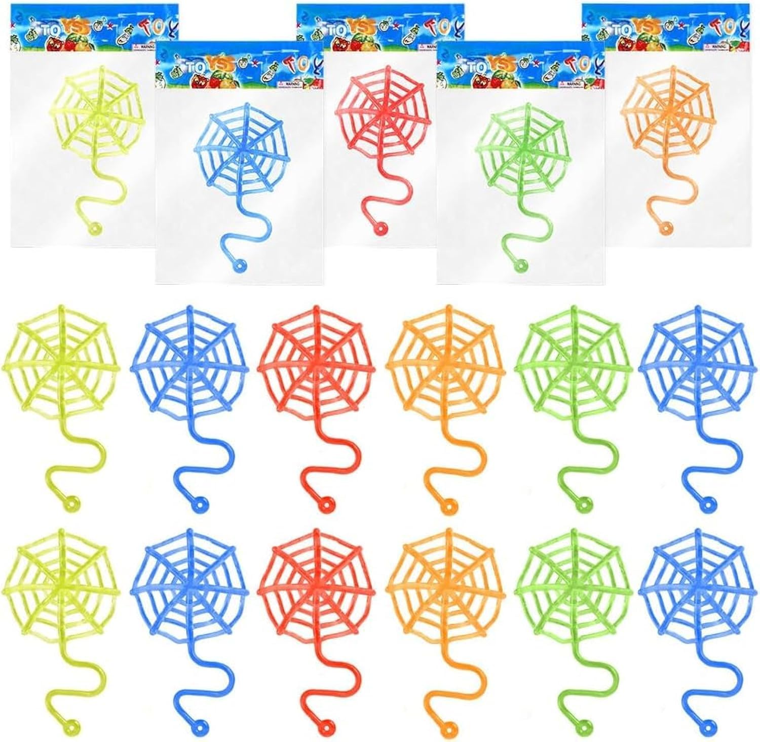 20Pcs Sticky Stretchy Toys Set, Sticky Spider Web, Novelty Toys for Kids, Party Bag Fillers, Kids Birthday Party Favor Gifts for Kids Party Supplies, Classroom Rewards