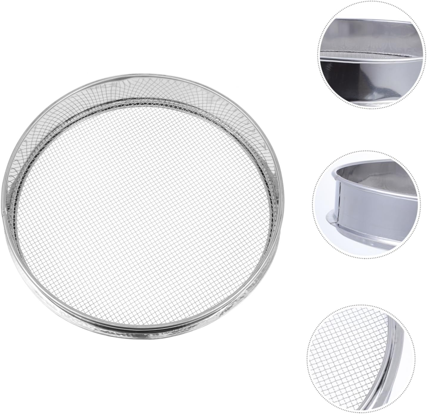 Mikinona Practical Stainless Steel Maize Sifter for Home Use Lightweight Coarse Cereals Strainer for Beans and Grains Easy to Clean and Maintain Sieve Tool