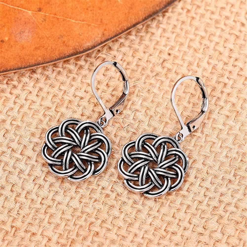 925 Sterling Silver Dangle Drop Earrings for Women, 14K Gold Trendy Celtic Knot Leverback Dangle Earrings, Lightweight Hypoallergenic Jewelry - Image 6