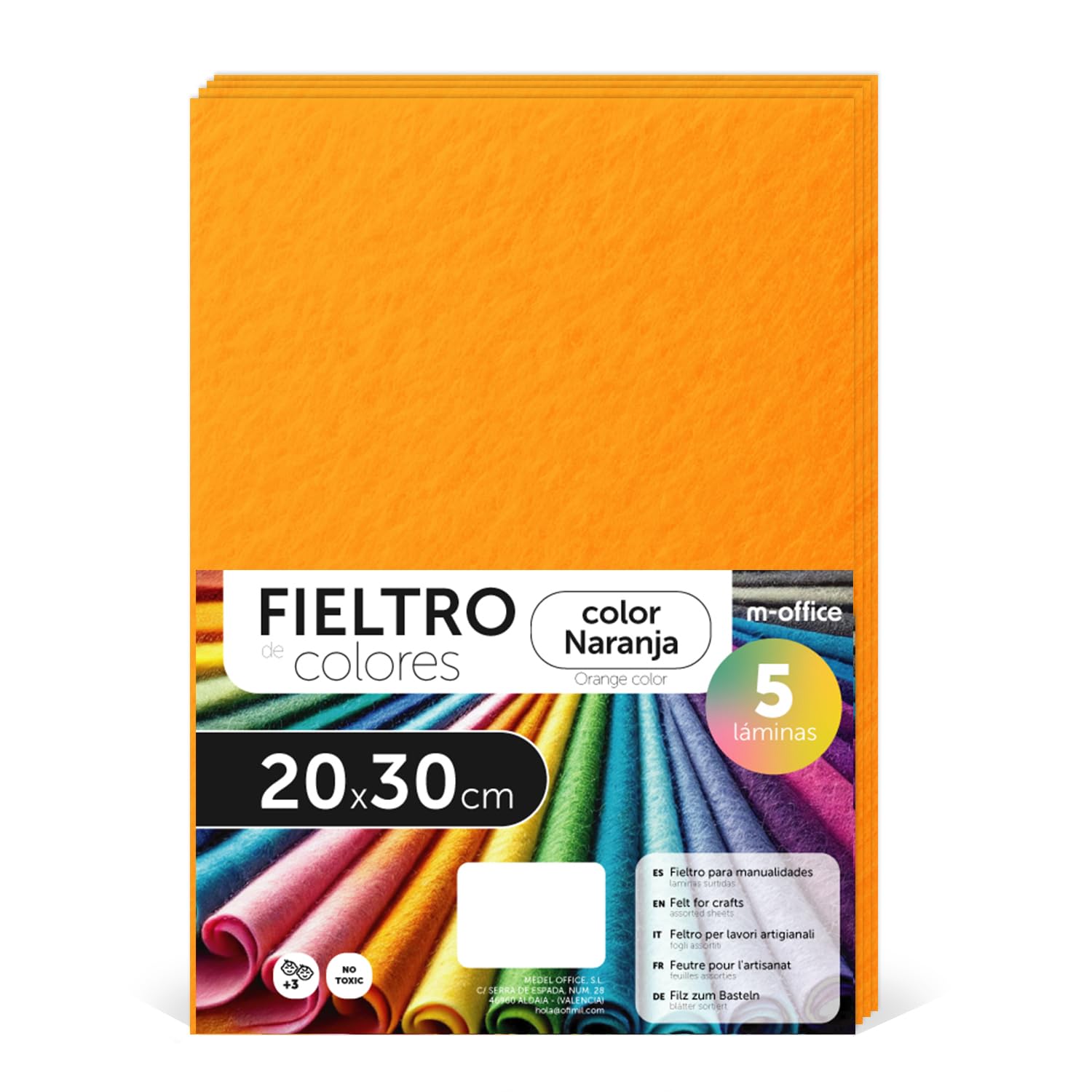 Fieltro para Manualidades, Fieltro de Colores, Suave y Flexible, Material para Costura, Telas Patchwork, Ideal para proyectos DIY, artesanía o decoración, 20x30cm - m-office (rojo, 10 uds) — view 58
