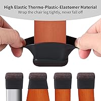 Vista 3 de Ezprotekt 16 piezas de protectores de patas de silla de silicona rectangulares, cubiertas de patas de muebles de fieltro rectangulares negras
