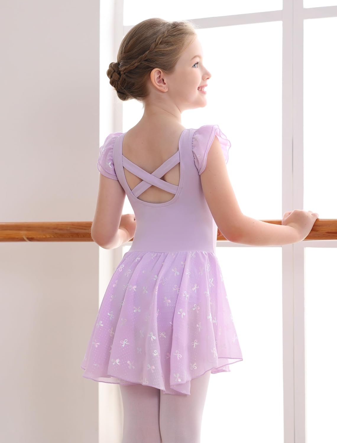 Girls Ballet Leotards Skirt Toddler Dance Ballerina Dresses Outfit Gymnastic Ruffle Butterfly Sleeve - Image 3