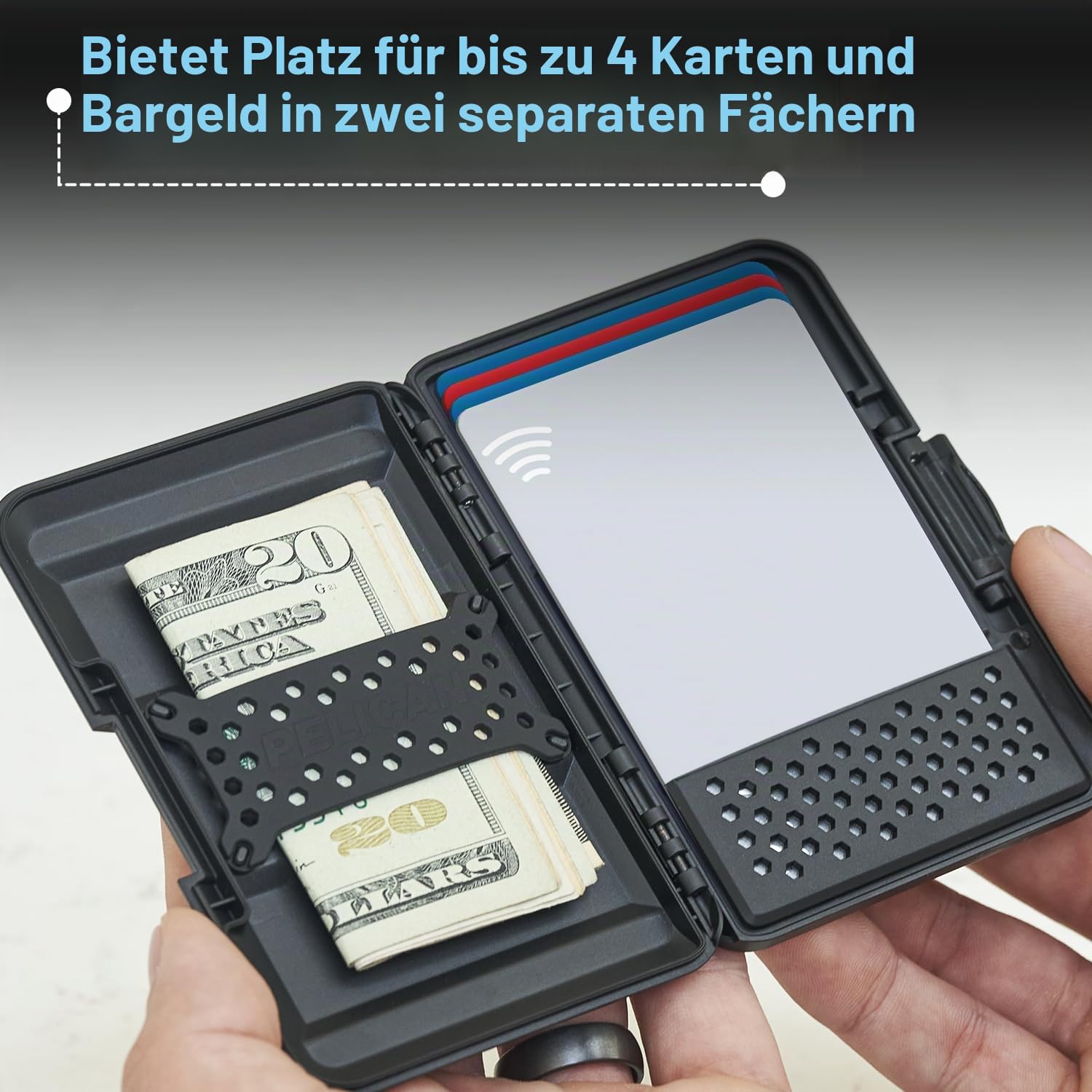Case-Mate Pelican Magnetische Brieftasche und Kartenhalter – robuste MagSafe zum Aufstecken – abnehmbare Hartschale, leichte iPhoneBrieftasche – für iPhone 14 Pro Max 14 Pro 13 Pro Max 13 Pro Schwarz