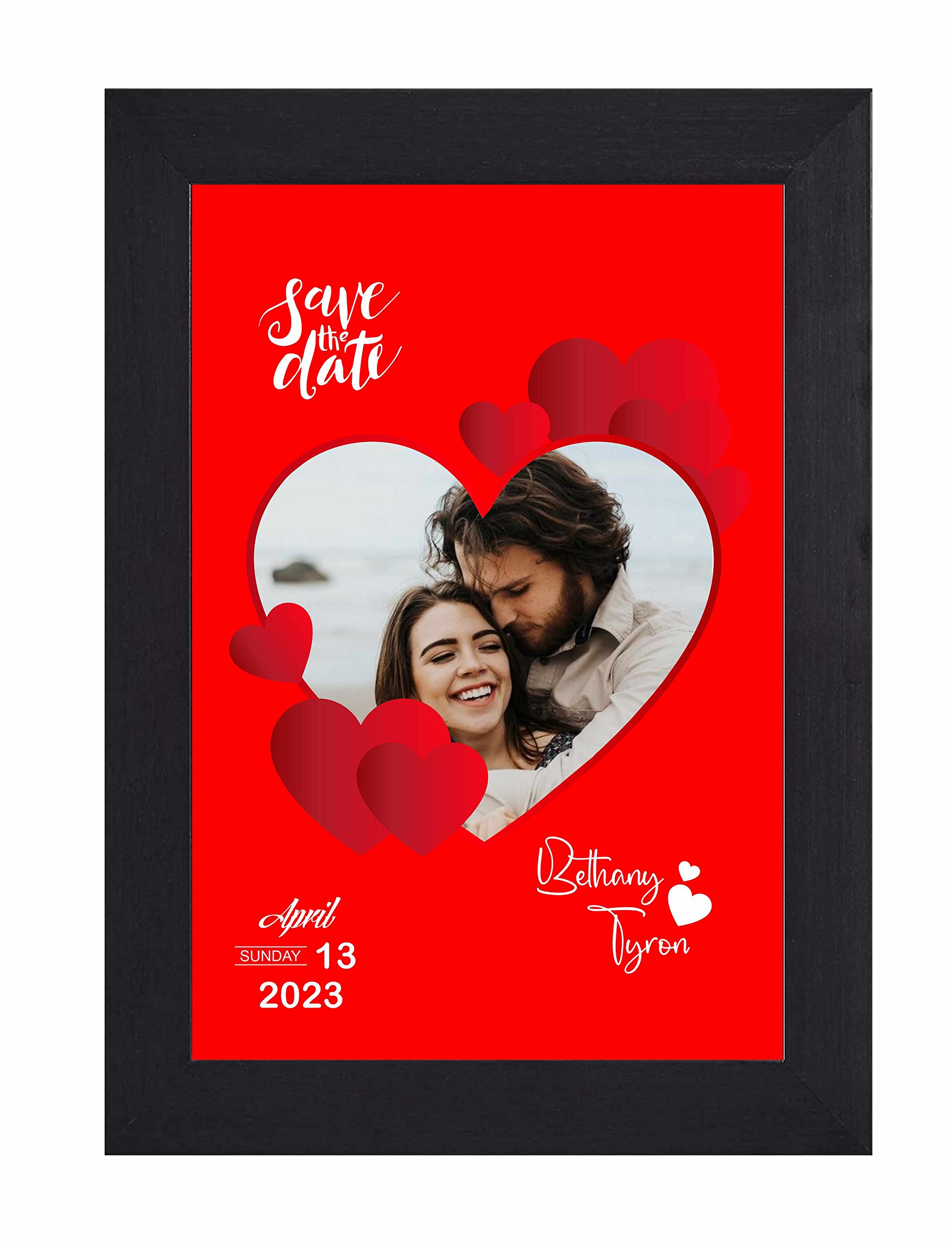 BIRD'S MINDCouples Customized Photo Frame With Details Bedroom Home Wall Gift Decor