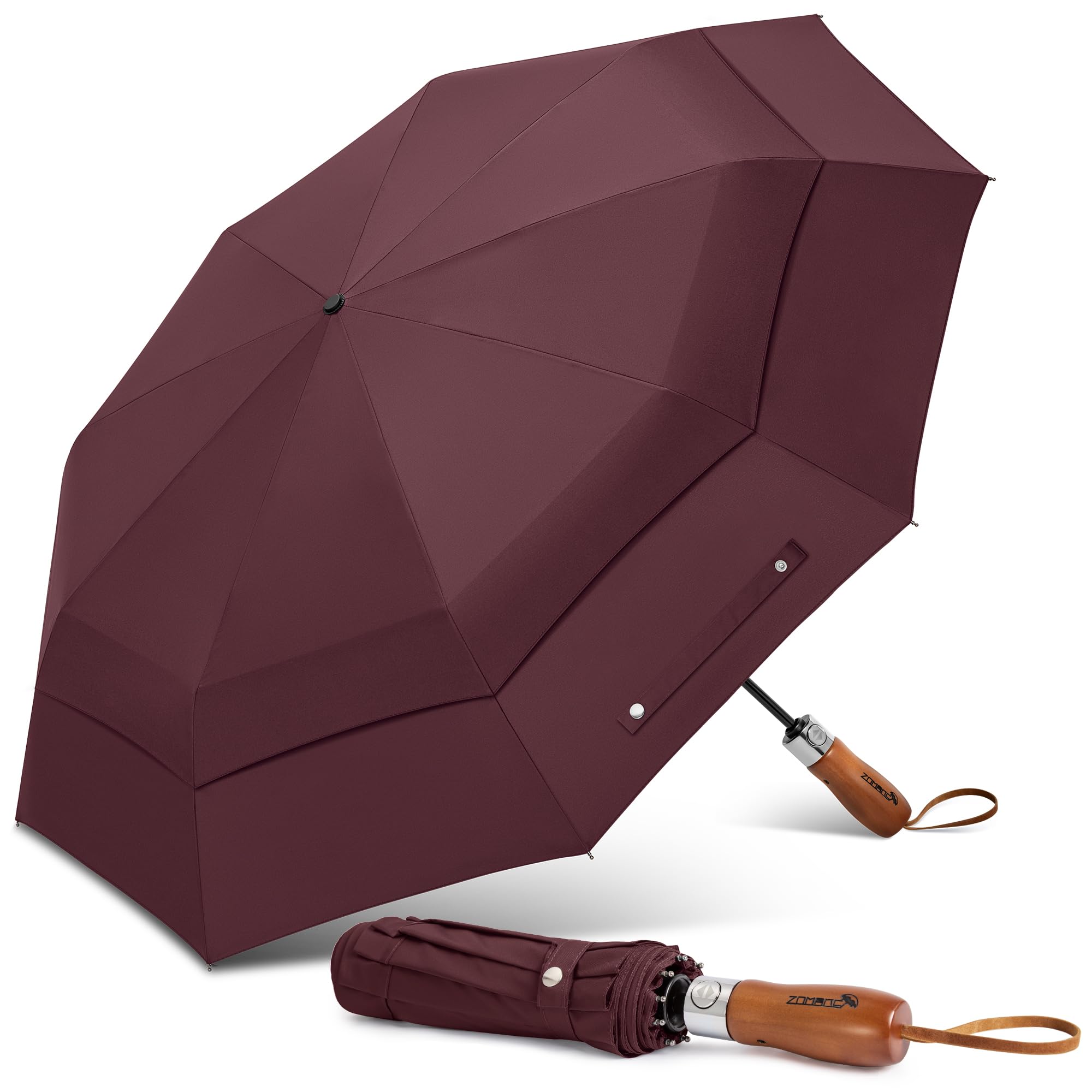ZOMAKE Golf Umbrella Windproof, Compact Large Umbrella (53in-Red)