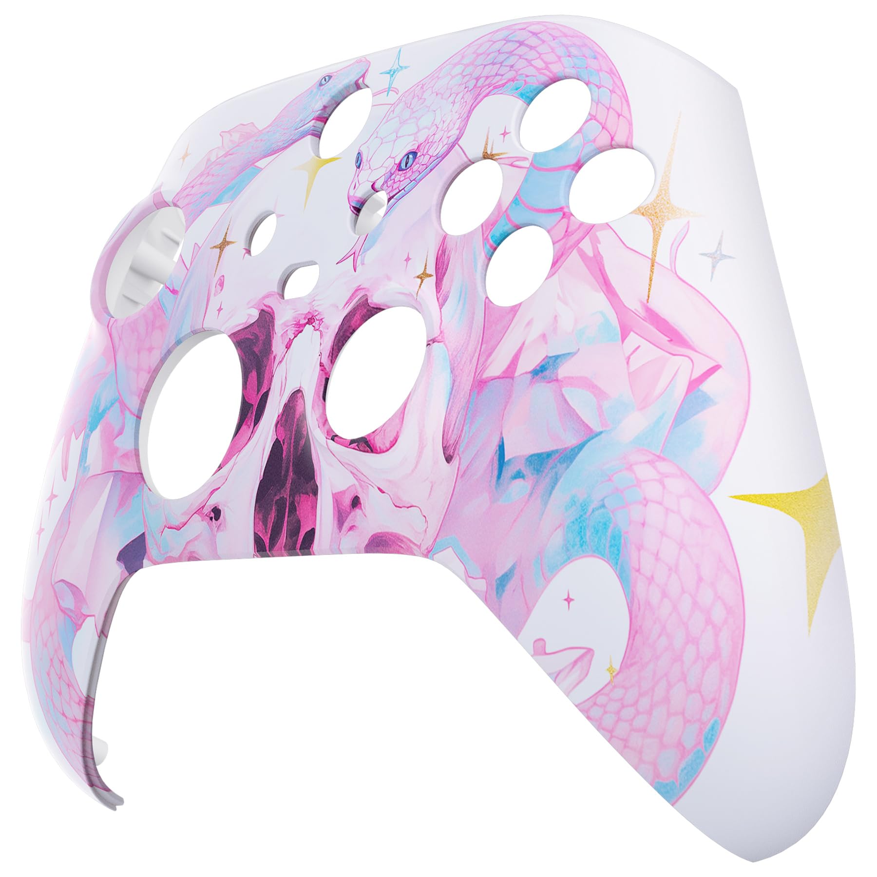 eXtremeRate Cover Custodia Frontale per Xbox Series X S Joystick Model 1914,Scocca Copertura Coperchio Ricambio per Xbox Series X S Controller-Abbraccio del Serpente Celeste