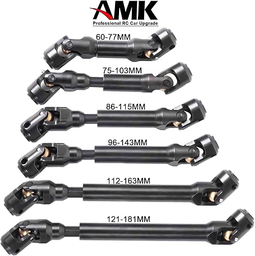 Miniatura 5 de 2 ejes de transmisión de orugas RC (3.386-4.528in) para 110 SCX10 II TRX4 Redcat D90 Gen7Pro RC4WD GEN8 Gladiator TF2 D90 YK4082 104311 RC eje de