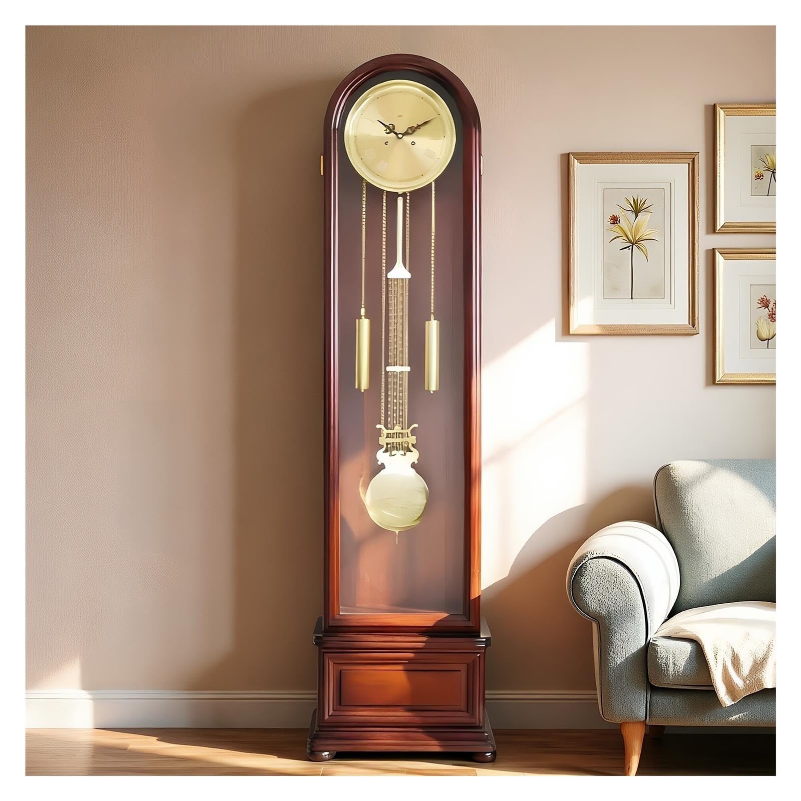 Reloj de Abuelo Péndulo mecánico de Piso de Reloj de pie de Madera
