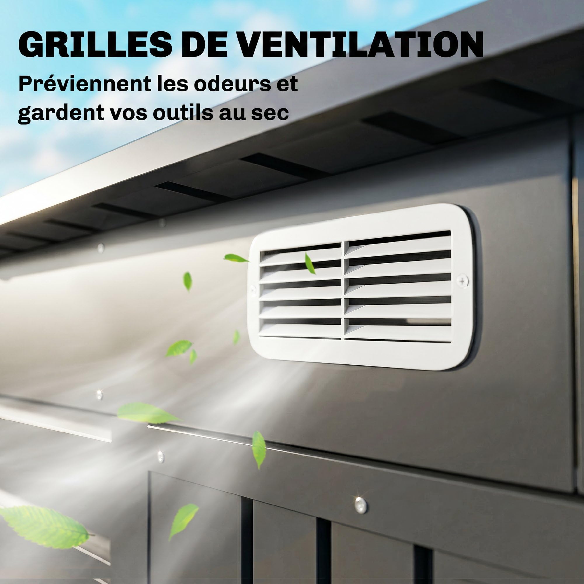 Outsunny Abri de Jardin en métal 2,5 m² Facile à Monter, cabane de Jardin 191x130x183cm Structure en Acier galvanisé améliorée, cabanon Rangement Outils Gants Portes verrouillables aérations, Gris