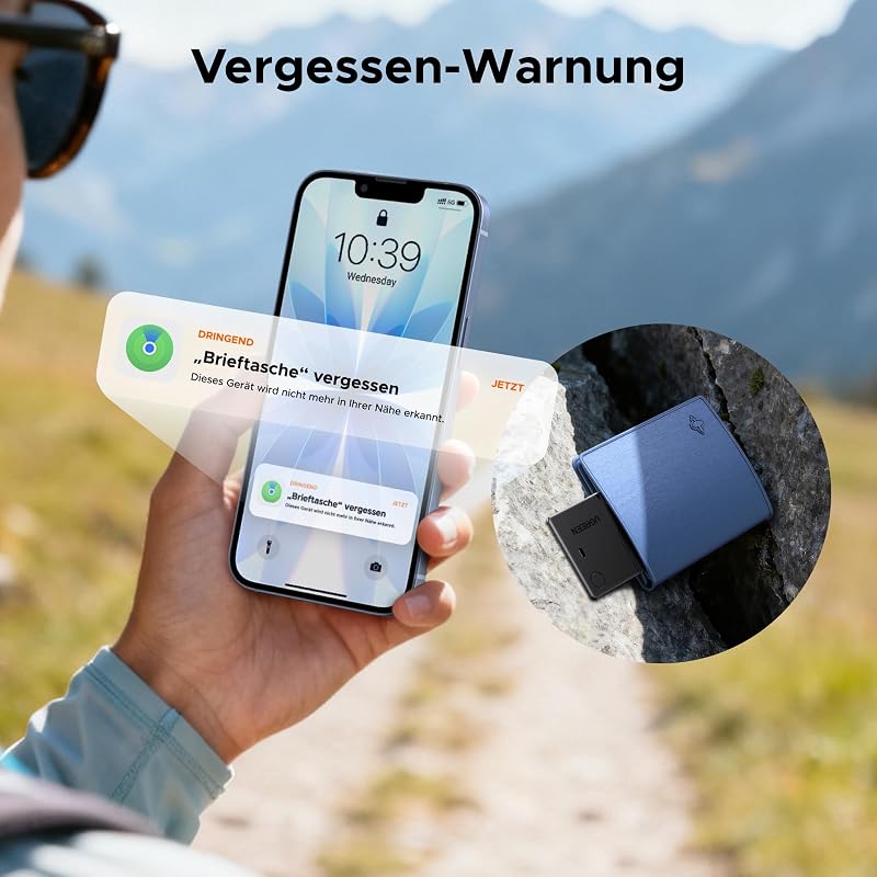 Card de localizare Bluetooth UGREEN FineTrack Slim cu încărcare magnetică wireless, compatibil cu Apple Find My (doar iOS), pentru pașaport și portofel, autonomie până la 1 an