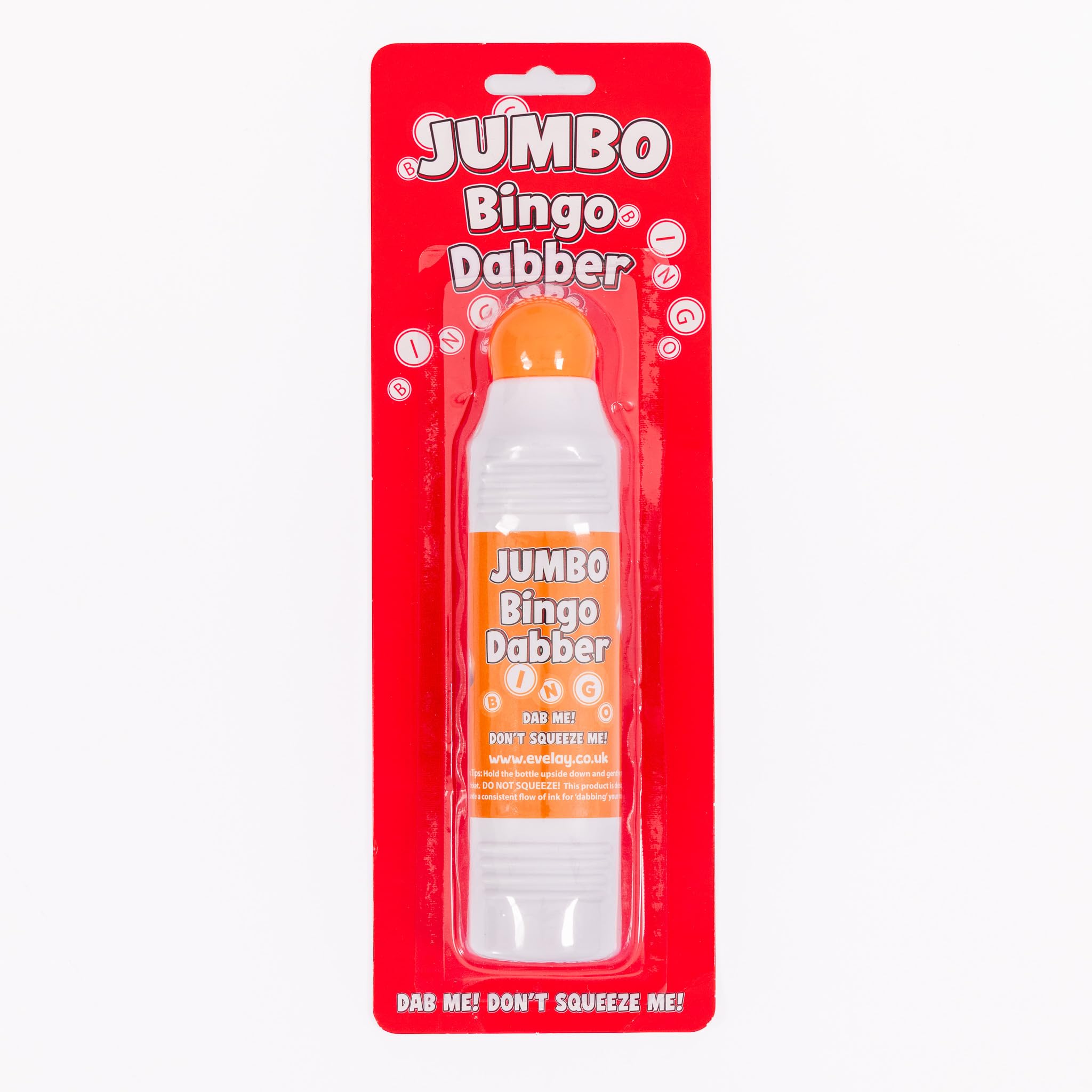 evelay Jumbo Bingo Dabbers - 118ml Large Ink Markers with 17mm Sponge Tip - Smooth Coloured Daubers for Tickets, Fundraisers, Clubs & Home Games (Orange)