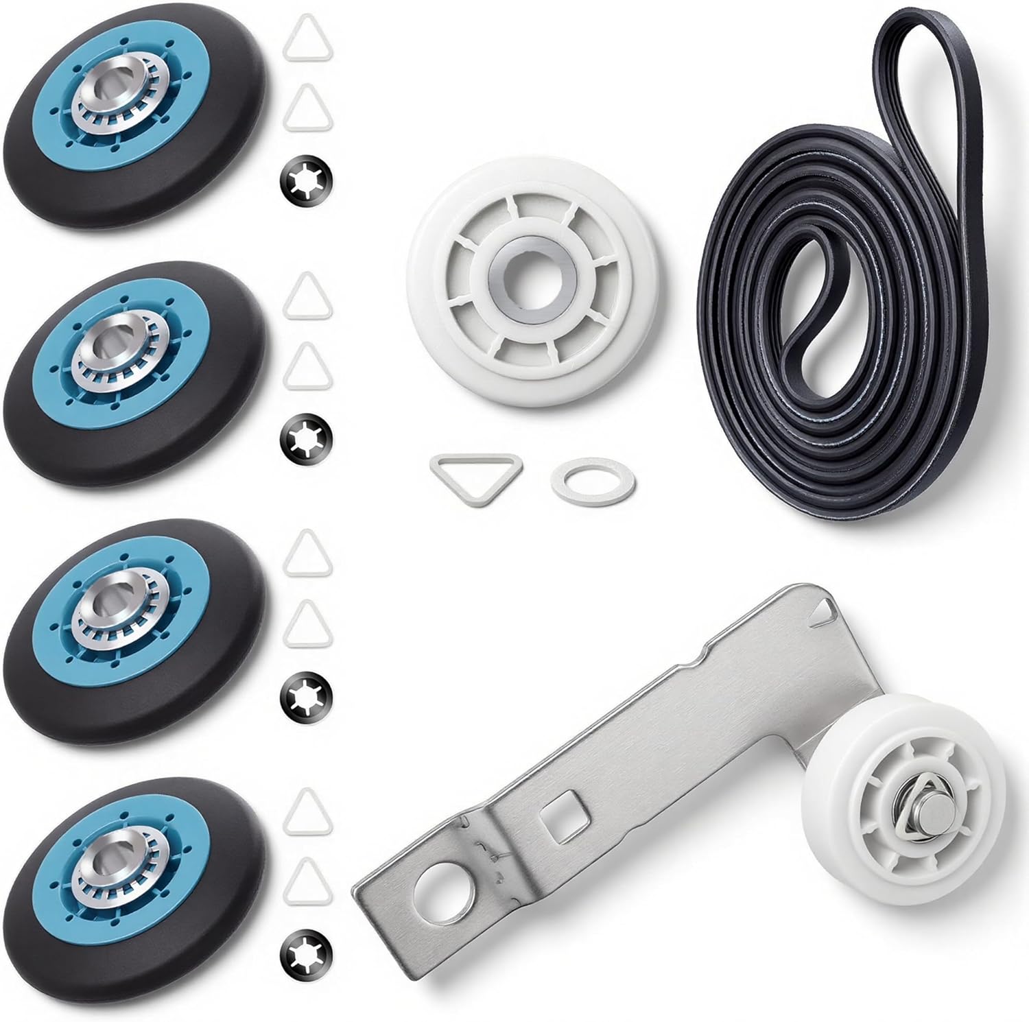 Roller Kit fit for Maytag Bravos XL Whirlpool Dryer Parts MEDE201YW0 MED3500FW1 MEDB835DW4 4392067 4392067RC Repair Maintenance WPW10314173 W10314171 661570V Belt 279640 Pulley 279640 Idler Vypart