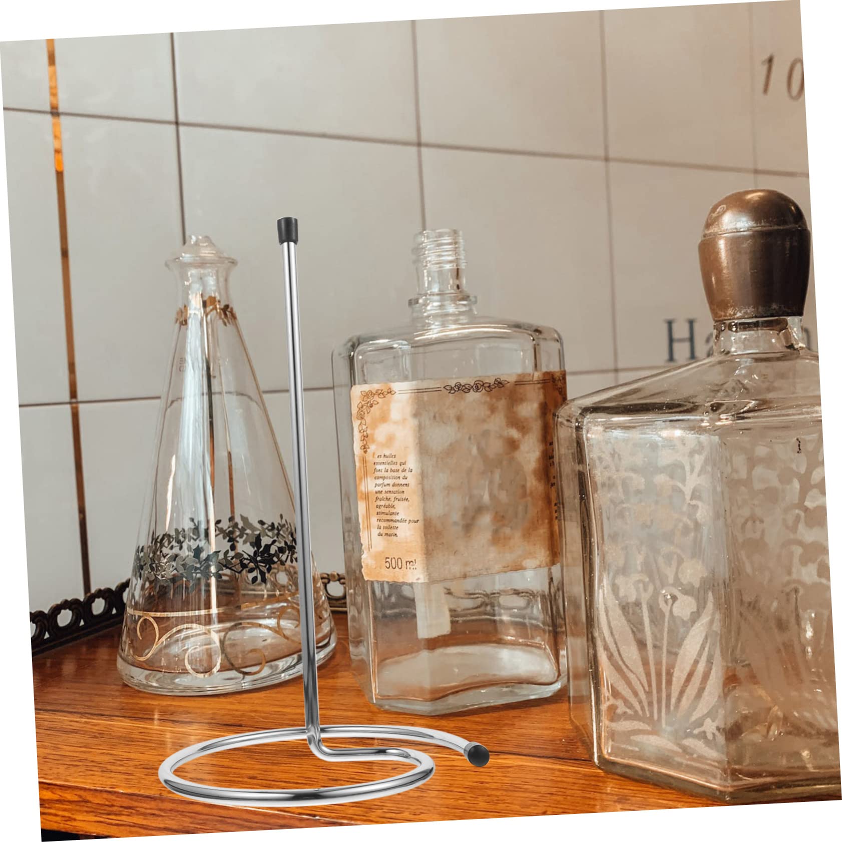 Mikikit Égouttoirs à Carafes à Vin Métalliques Inoxydables, Lot de 2 Supports Inversés pour Séchage Rapide, Compatibles Bar à Domicile et Usage Professionnel, Gain de Place sur Plan de Travail