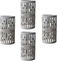 Angchine 4PCS Grey PVC Tree Trunk Protectors - Resizable Sapling Guards Against Mowers, Animals, Sun Scald - Reusable Bark Fence