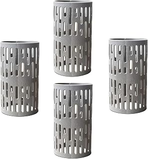 Angchine 4PCS Grey PVC Tree Trunk Protectors - Resizable Sapling Guards Against Mowers, Animals, Sun Scald - Reusable Bark Fence