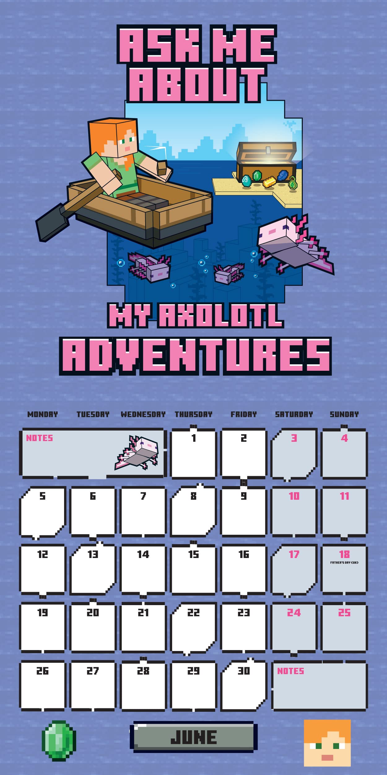 Danilo Calendario Minecraft - Calendario pared 2023 - Calendario mensual 30x30cm - Producto con licencia oficial