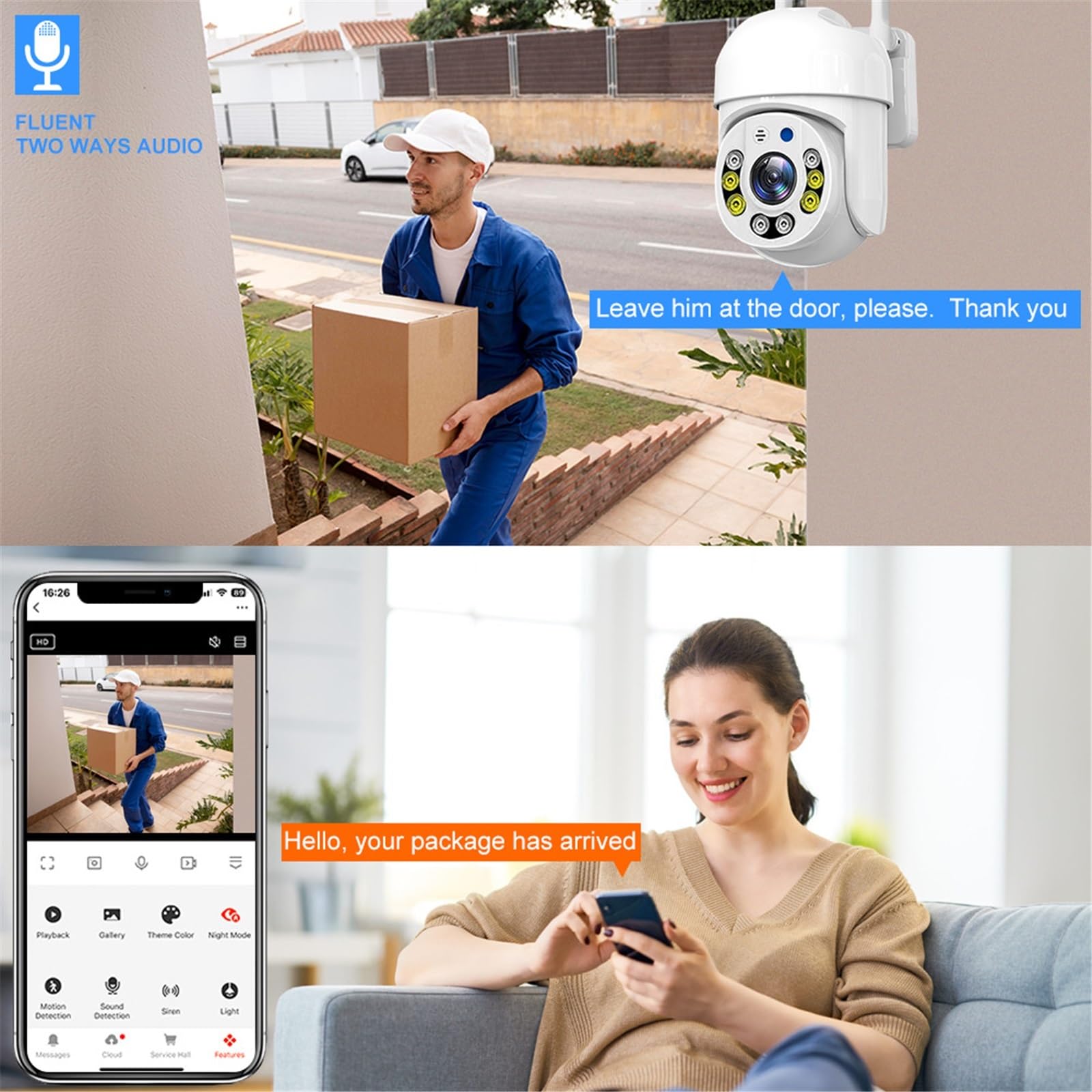 Kamera bezpieczeństwa, 5MP 5G kamera Wifi PTZ zewnętrzna wodoodporna ochrona bezpieczeństwa w domu pełnokolorowy nadzór noktowizyjny Tuya inteligentna domowa(5MP Cam)