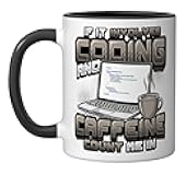 Programmer Humor Involves Coding And Caffeine Programming Ceramic Mug, Black/White
