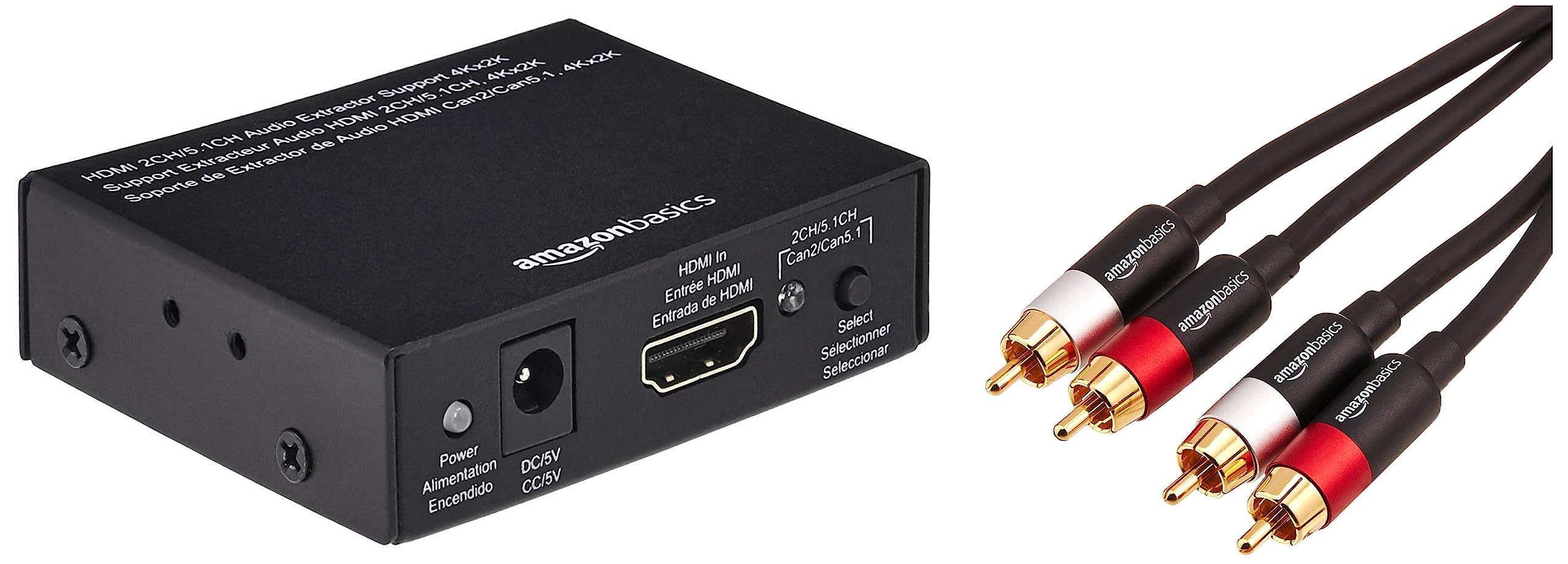 Buy amazon basics 4K HDMI to HDMI and Audio (RCA Stereo or Spdif) && 1/