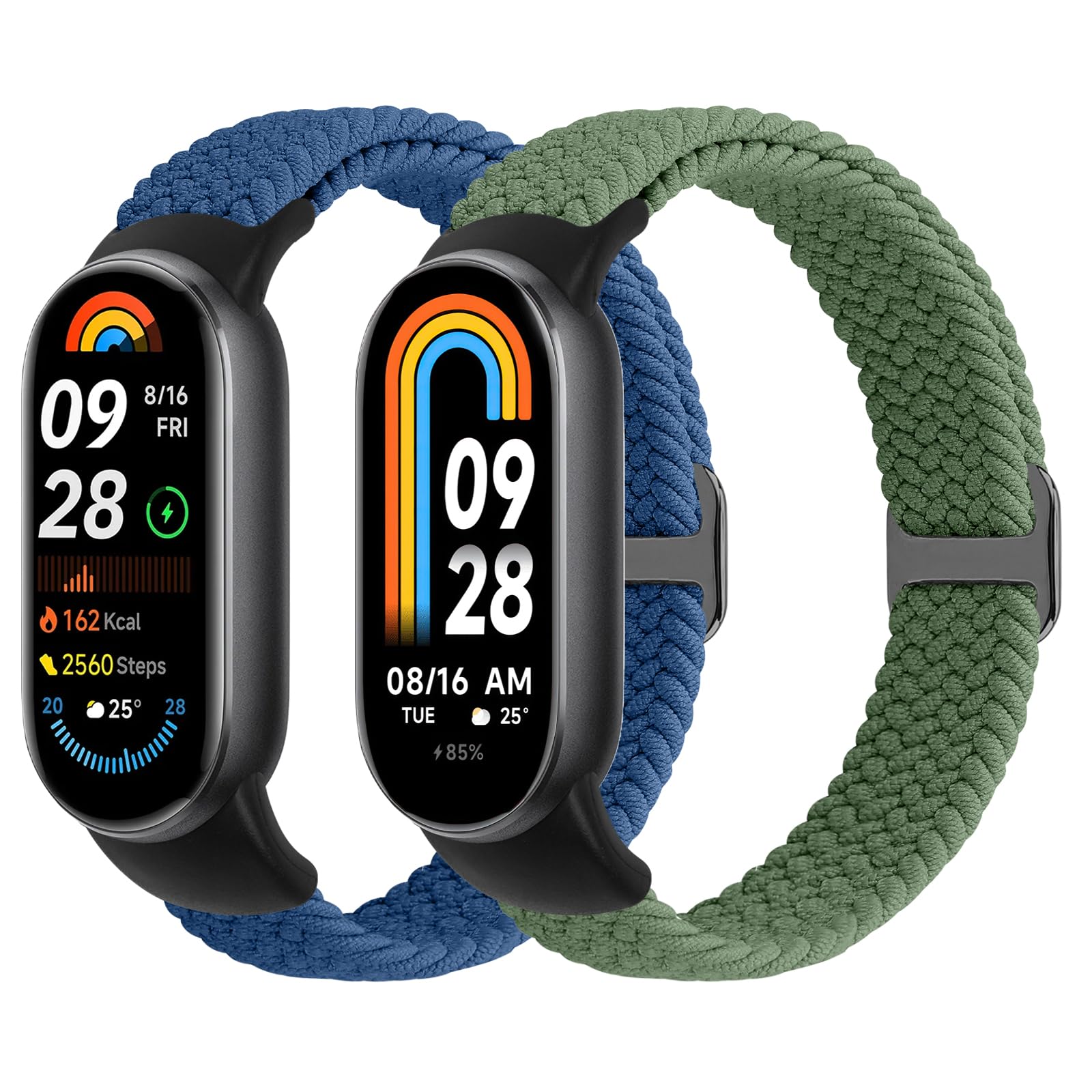 WNIPH Braided Strap for Xiaomi Smart Band 10/Xiaomi Smart Band 9/Xiaomi Smart Band 8 Straps for Women Men, Elastic Adjustable Woven Replacement Bands for Mi Band 10/9/8 — image 1
