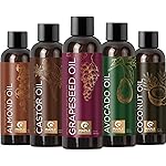 Pure Carrier Oils for Essential Oils - DIY Skin Care Set with Hair Oils Skin Oils for Body Care Moisturizers for Face and Body plus Nail Care - Anti Aging Skin Care DIY Beauty Products Carrier Oil Set