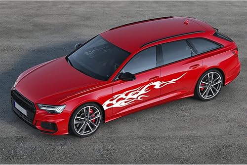 Miniatura 2 de Adhesivos de vinilo para falda lateral del coche, calcomanías para carrocería de auto, rayas deportivas de carreras, calcomanías gráficas para