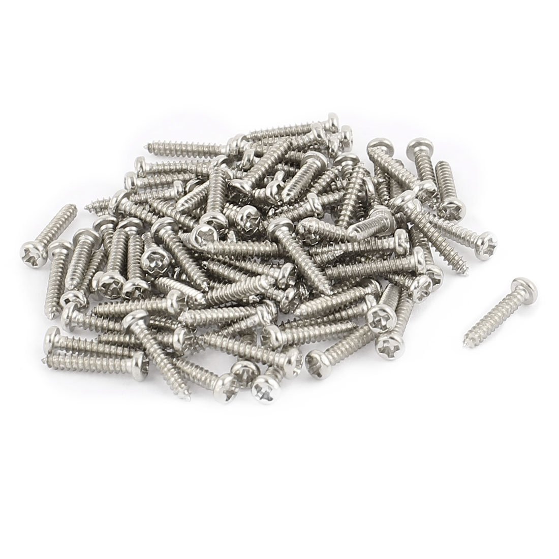uxcell 100pcs M2.5 x 12mm Stainless Steel Phillips Pan Round Head Self Tapping Screws