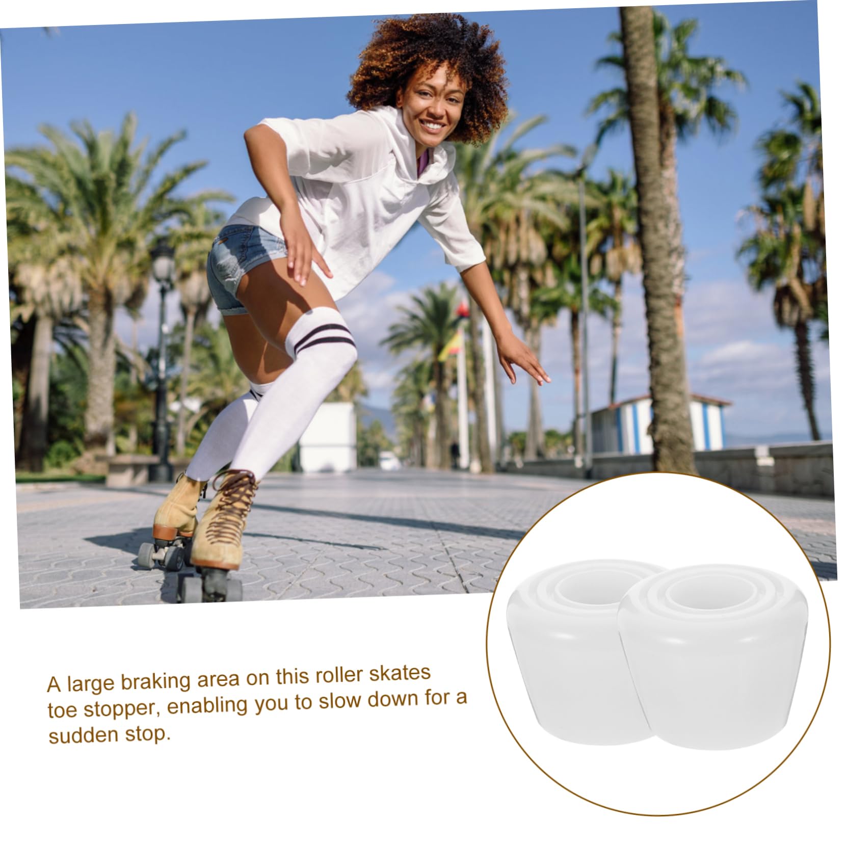 BIUDECO 1Set Roller Skates Brake Kit Toe Stops for Fast Stopping Durable Replacement Accessory for Quad Skates Easy to Install with Slip Design for Skating Stability