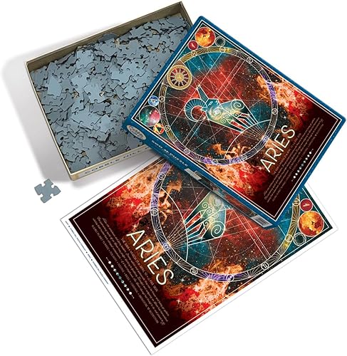 Miniatura 3 de Cobble Hill - Rompecabezas del zodiaco de 500 piezas, Aries - Muestra de póster incluido