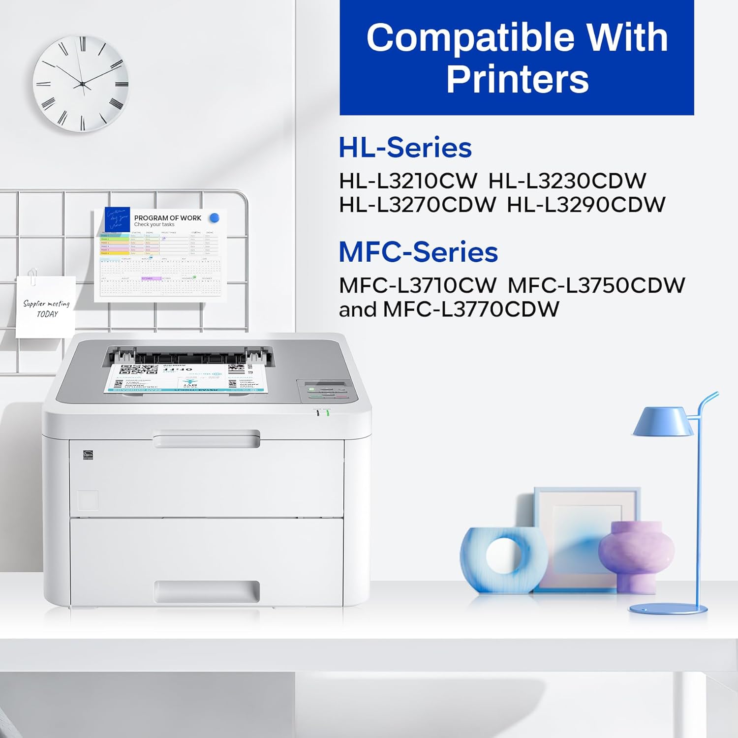 TN223 Black Toner Carteidge Compatible TN-223BK Toner Replacement for Brother TN223 TN-223 HL-L3230CDW HL-L3210CW HL-L3270CDW HL-L3290CDW MFC-L3710CW MFC-L3750CDW MFC-L3770CDW Printer (2 Pack)