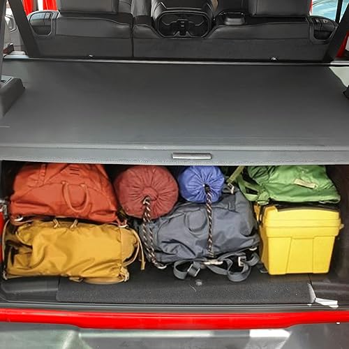 Miniatura 4 de Cubierta de carga retráctil compatible con Jeep Wrangler JL JLU de 4 puertas TAPA DURA SOLO 2018-2023 - Cobertura de baúl trasero tonneau, cubierta