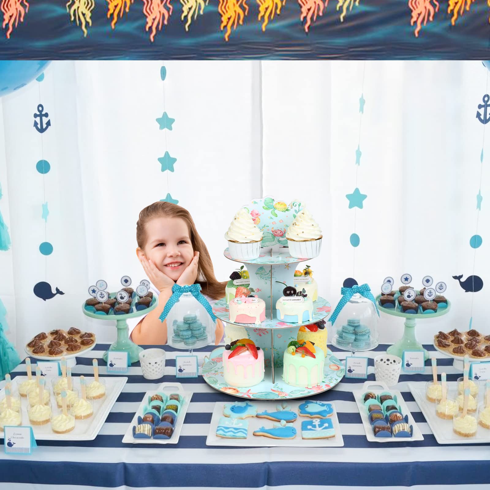 3-stöckiger Cupcake-Ständer Mit Hawaii Design | Extra Groß & Stabil Für 14-20 Cupcakes | Ideal Für Kinderparty, Sommerfest & Deko