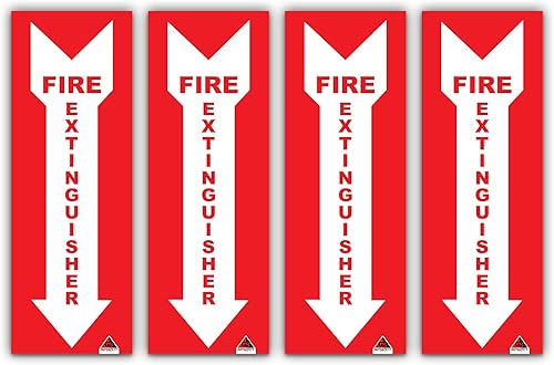 Calcomanías prémium para extintor de incendios 4 unidades  Vinilo adhesivo permanente extrema protección UV resistente a la intemperie  Uso