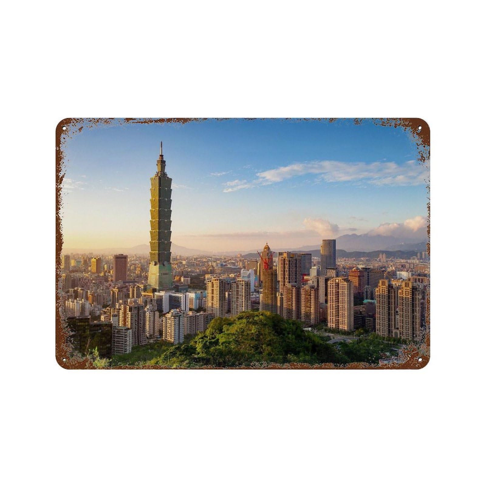 xiaoxiaoshen Real Photo Taipei Decor Taiwan Wall Decor Art Metal Tin Poster Modern Home Decor Art Home Bar Shop Decorations Vintage Sign 20x30cm